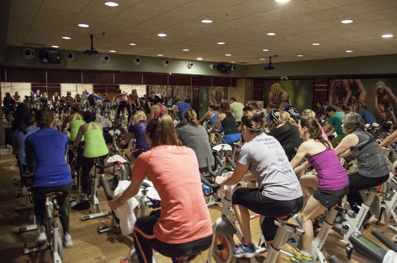 Spin class with Dara Torres